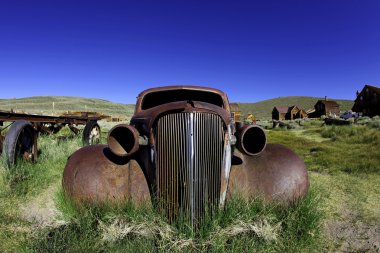 bodie California'dan paslı eski arabaya Vintage