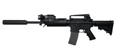 AR-15 Assault rifle side view clipart