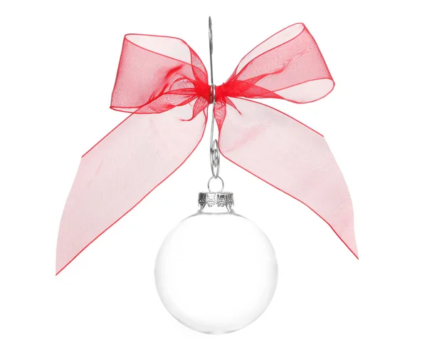 Um Crystal Clear Holiday Bulb Decoratio — Fotografia de Stock