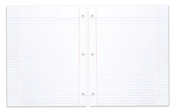 Caderno de escola espiral com papel forrado — Fotografia de Stock