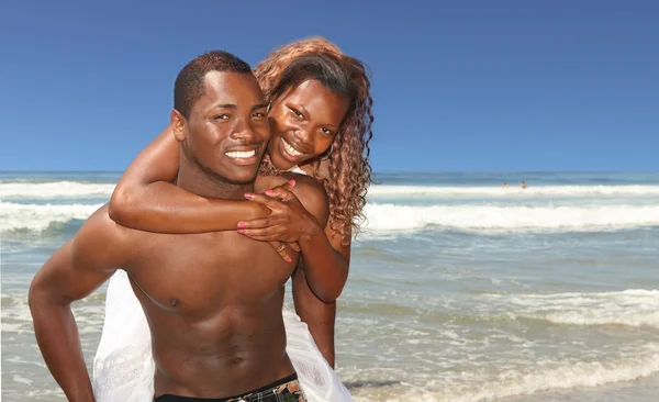 stock image African American Couple Smiling on the B