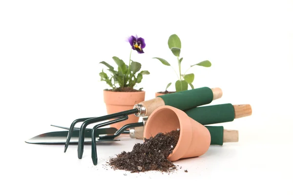 Gardening Tools on White Background — Stock Photo, Image