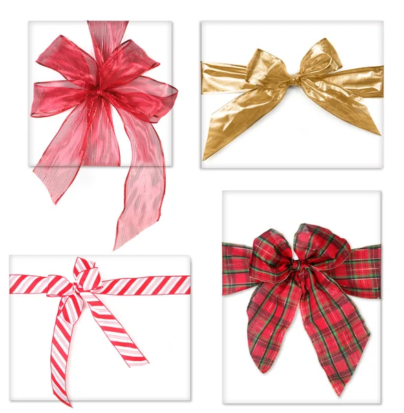 Krásné vánoční dárky s luky — Stock fotografie