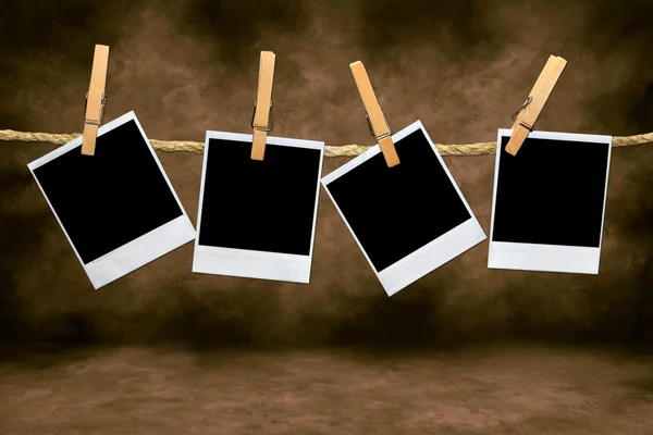 Empty Blank Film Frames Hanging From a R — Stock Photo, Image