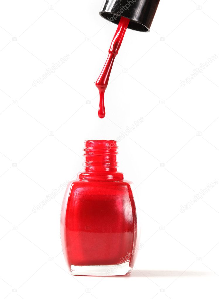 Purple nail polish bottle in a transparent, open and closed. A drop of ink  dripping from the brush. Vector illustration. Stock Vector | Adobe Stock