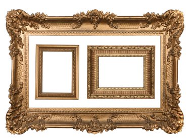 3 Decorative Gold Empty Wall Picture Fra clipart