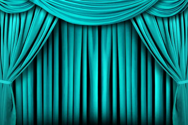 Abstract Teal Theatre Stage Drape Backgr — Stock Photo, Image