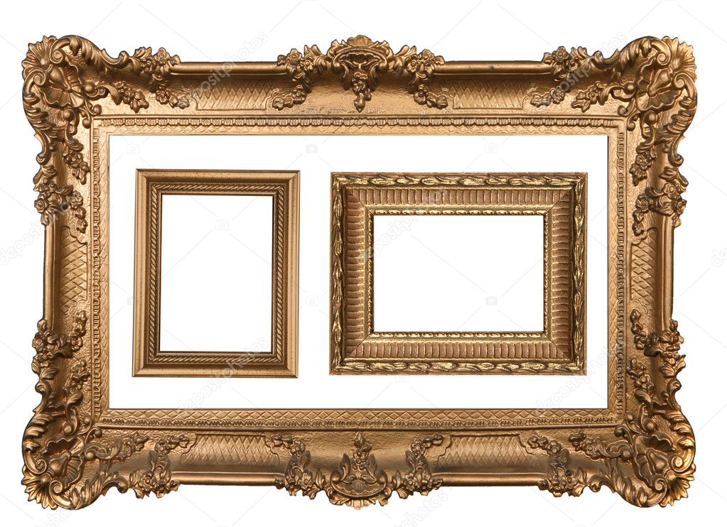 3 Decorative Gold Empty Wall Picture Fra