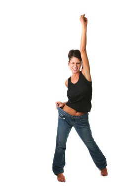 Female Who Met Her Weight Loss Goal clipart