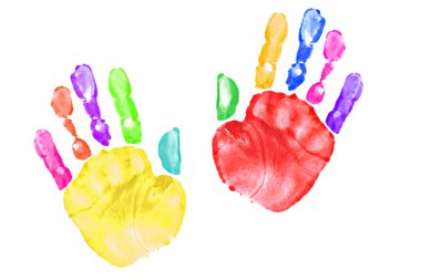 Colorful Child Hand Prints clipart