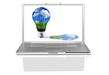 Laptop Computer With Green Energy Concep clipart