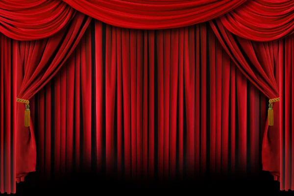Red Drapes With Deep Shadows — Stock Photo, Image
