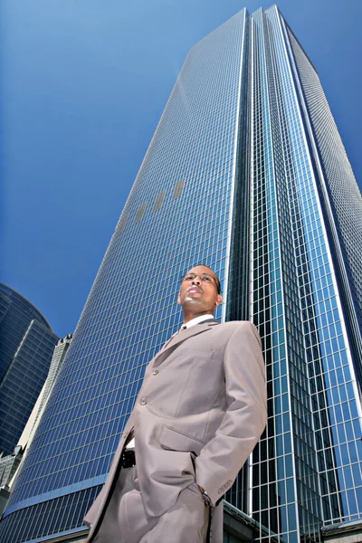 stock image African Amercian Businessman Outdoors Looking On