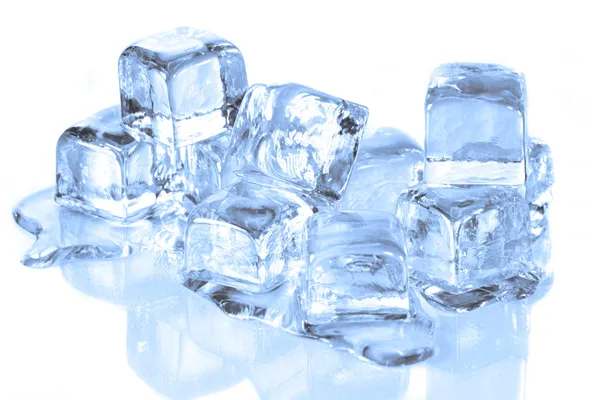 Cool Ice Cubes Melting on a Reflective S — Stock Photo, Image