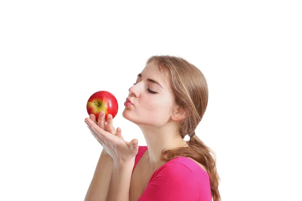 Dziewczyna z jabłkiem — Zdjęcie stockowe