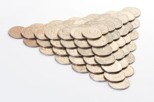 Pyramid made of coins — Stock Photo, Image