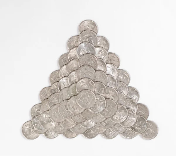 Piramida din monede — Fotografie, imagine de stoc