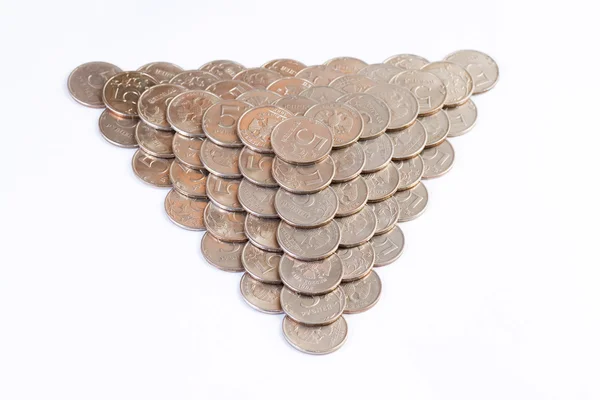 Pirâmide feita de moedas — Fotografia de Stock