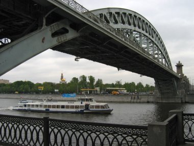 Ship on the Moscow river clipart