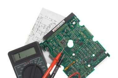 Printed circuit board, schematic and mul clipart