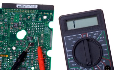 Printed circuit board and multimeter clipart