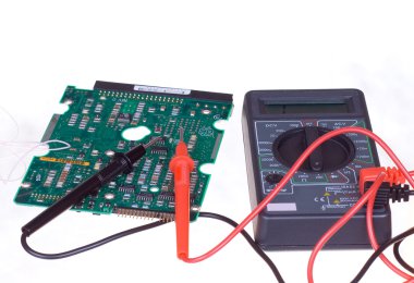 Printed circuit board and multimeter clipart