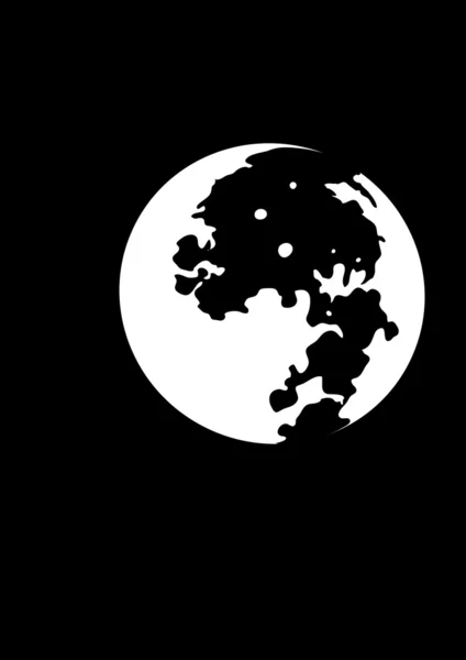 Moon _ black _ white — Image vectorielle