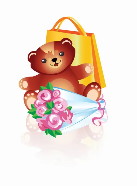 Urso de brinquedo Litle — Vetor de Stock