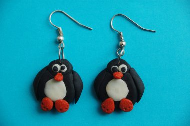 Penguin earrings clipart