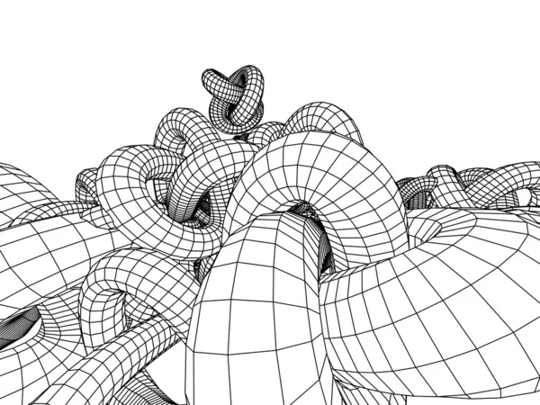 Schiță 3D arhitectură monocromă — Fotografie, imagine de stoc