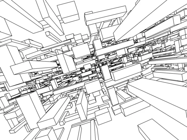 3d sketch monochrome architecture — Stock Photo © ganzaless #2160340