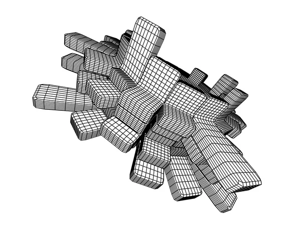 3d sketch monochrome architecture — Stock Photo, Image
