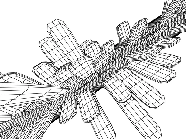 3D ஓவியம் ஒற்றை நிற கட்டிடக்கலை — ஸ்டாக் புகைப்படம்