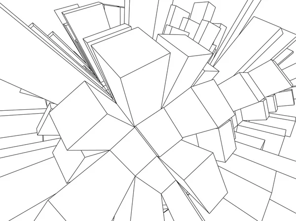 3d 草绘单色体系结构 — 图库照片