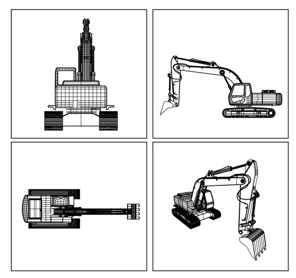 Bulldozer att arbeta på hus och byggnader — Stockfoto