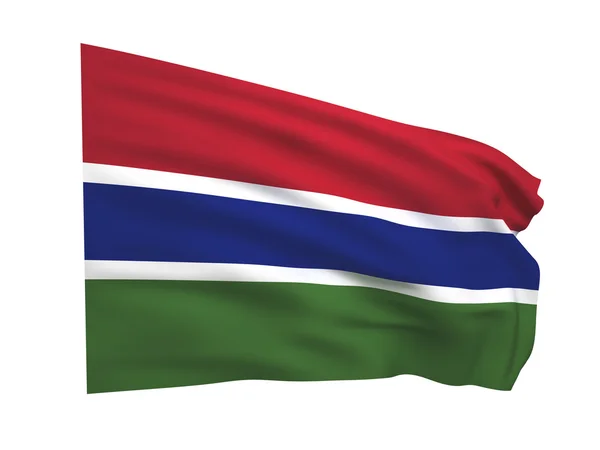 冈比亚的旗子 — 图库照片