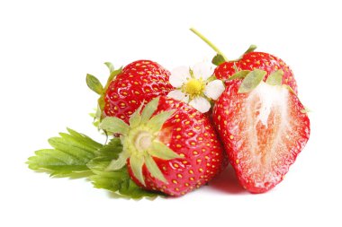 Fresh strawberries isolated clipart