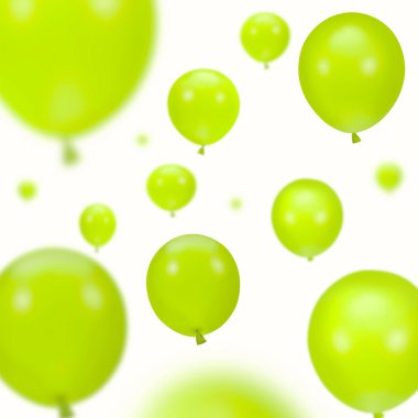 Background of green party balloons clipart