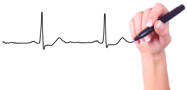 Hand drawing heart beat clipart