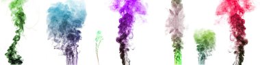 Multi-colored smoke on white clipart