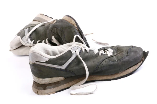 Velhos grungy Running Shoes isolado no whi — Fotografia de Stock