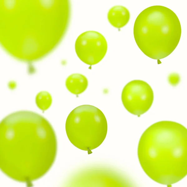 Pozadí Strana zelených balónky — Stock fotografie