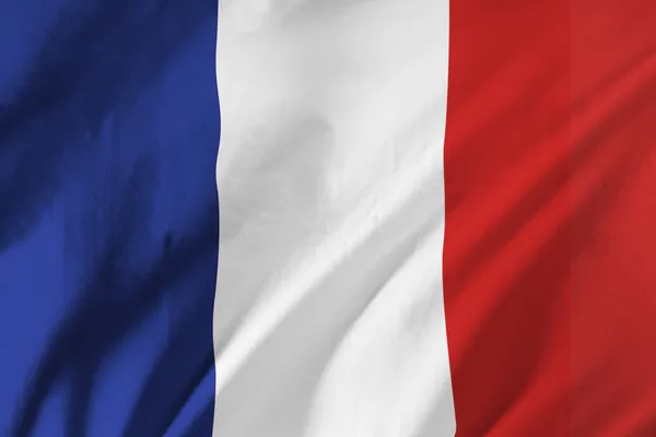 Franse vlag zwaaien in de wind — Stockfoto