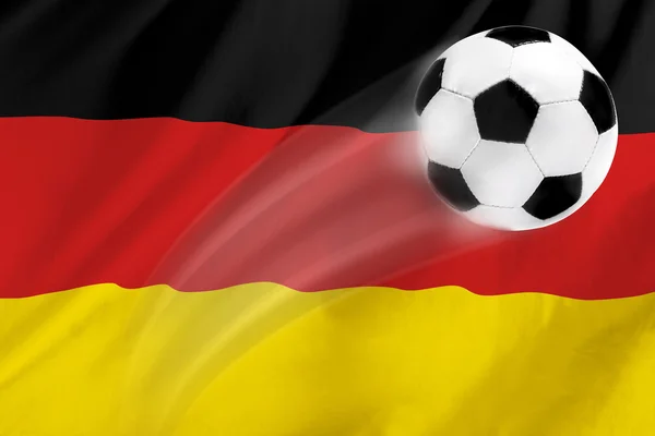 Футбол с флагом Германии — стоковое фото
