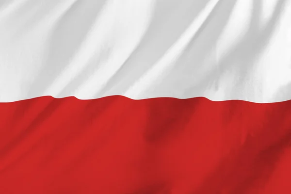 Błyszczący patriotycznych symboli Polska flaga, ban — Zdjęcie stockowe