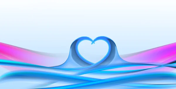 Ozdobné vlny Valentýn srdce bac — Stock fotografie