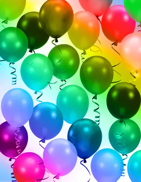 Färgglada parti ballonger bakgrund — Stockfoto
