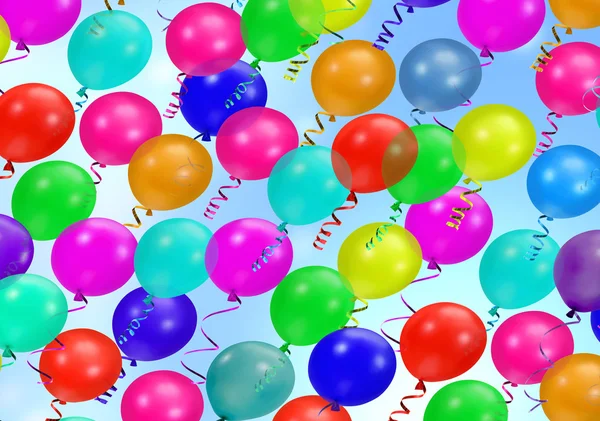 Kleurrijke partij ballonnen achtergrond — Stockfoto