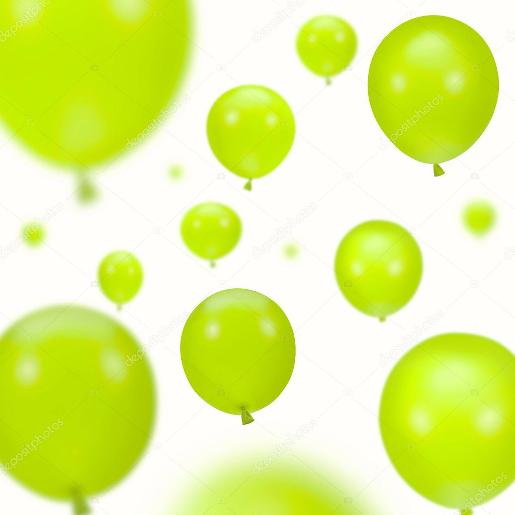 Background of green party balloons