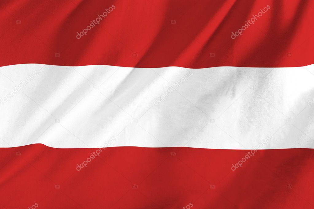 Austrian Flag Waving In The Wind